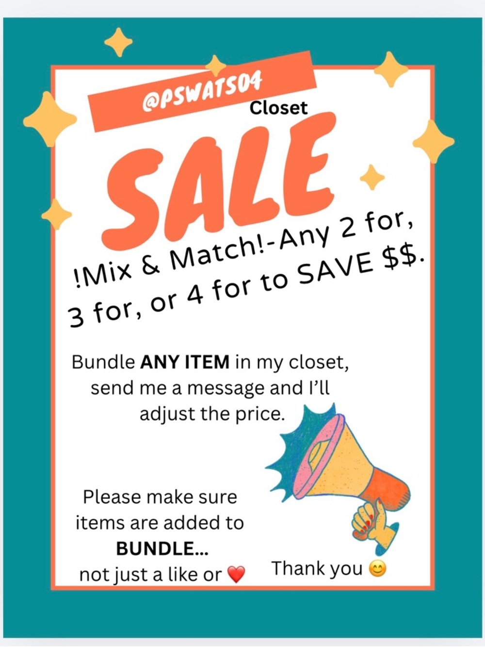 SALE!!! Check out my closet!! SALE!!!